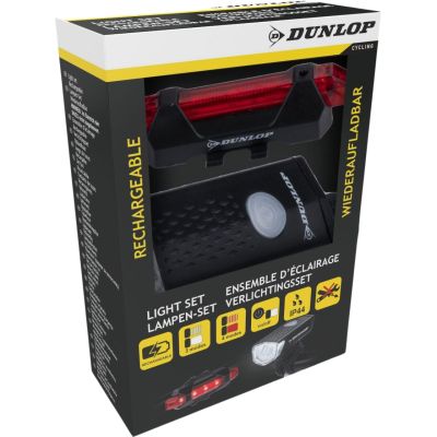 14. Dunlop LED Bike Light Set, USB Charging, Rear+Front 473758