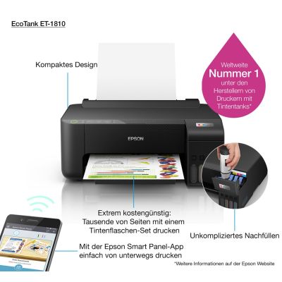 63. Epson EcoTank ET-1810 color inkjet printer