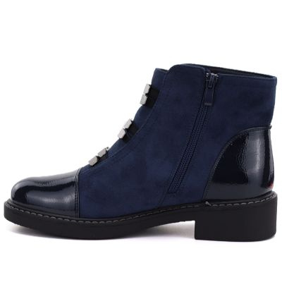 3. Women's suede insulated ankle boots, blue, M.Daszyński SA252-4