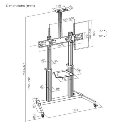8. Equip 650631 TV Mount 2.54 m (100") Black