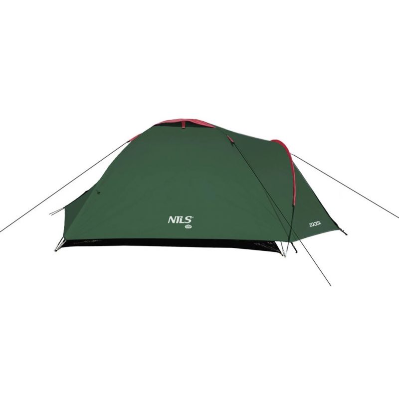 3. NILS CAMP Rocker NC6013 camping tent for 3 people, green and red