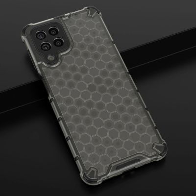 18. Honeycomb case armored cover with a gel frame for Samsung Galaxy M53 5G black