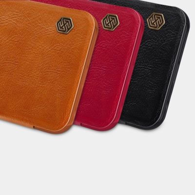 12. Nillkin Qin leather holster case for Xiaomi Redmi Note 9T 5G brown