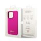 8. Guess Silicone Vintage Gold Logo Case for iPhone 14 Pro - Fuchsia