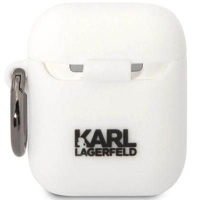 2. Karl Lagerfeld KLACA2SILKCW AirPods 1/2 cover white/white Silicone Karl & Choupette