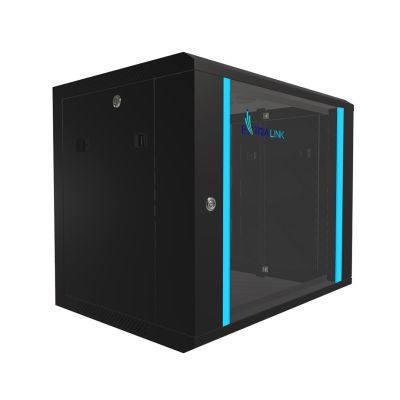 17. Extralink 9U 600x450 Black | Rack Cabinet | Wall-Mounted