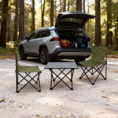 29. FOLDABLE TOURIST SET 3IN1 TABLE AND 2 CHAIRS GREEN ENERO CAMP