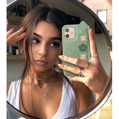 13. Kingxbar Sweet Series case decorated with original Swarovski crystals iPhone 12 mini blue