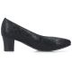 9. Women's leather pumps with a low heel, black Rieker 44650-05