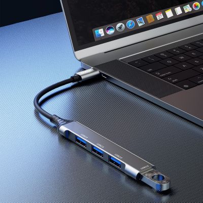 10. Dudao HUB 4in1 USB-C - 4x USB-A (3 x USB2.0 / USB3.0) 6.3cm black (A16T)