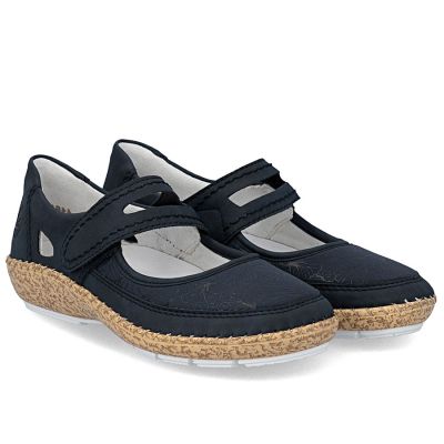3. Women's Velcro Shoes Navy Blue Rieker 44859-14