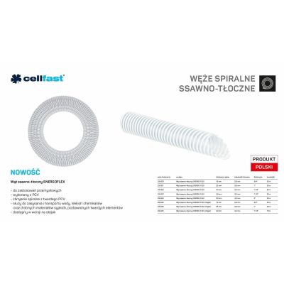 CELLFAST SUCTION AND DISCHARGE HOSE FOR PUMPS 19mm x 25m CLEAR ENERGO-FLEX
