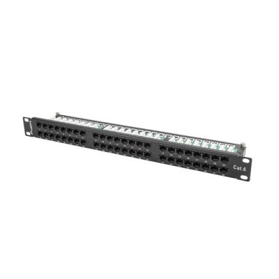 4. Patch panel Lanberg PPU6-1048-B (1U; cat. 6; 48xRJ-45)