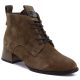 6. Women's leather ankle boots with heels, camel suede, Vinceza FIO27-67036