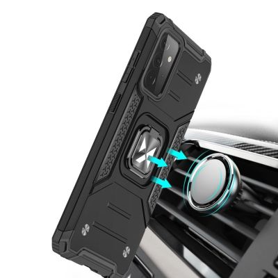 6. Wozinsky Ring Armor Case Kickstand Tough Rugged Cover for Samsung Galaxy A72 4G blue