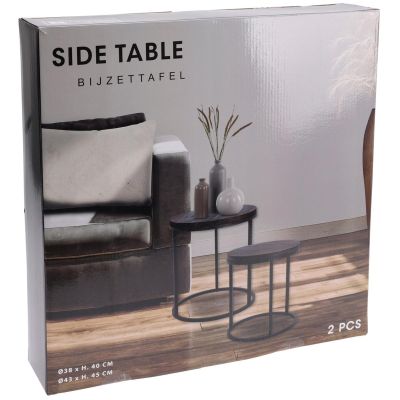 9. 2-IN-1 COFFEE TABLE SET, WOODEN TABLETOP 38/43CM