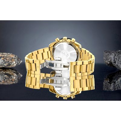 6. Men's Watch Giewont Chronograph Sapphire Gold Black GW8720-B4