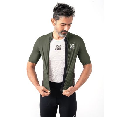 5. Rockbros 15220004003 ROAD TO SKY men's cycling jersey short sleeve M - green