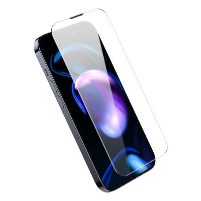 4. Baseus Set of 2x Tempered Glass for iPhone 14 Pro Full Screen with Speaker Cover 0.3mm + Mounting Frame