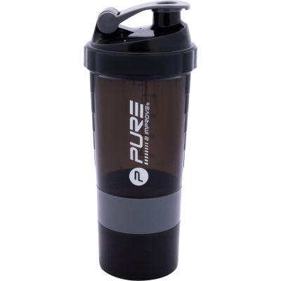 2. FITNESS SHAKER BOTTLE 500ML BLACK GRAY PURE 2 IMPROVE