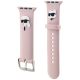 4. Karl Lagerfeld 3D Rubber Karl&Choupette Heads strap for Apple Watch 38/40/41mm - pink