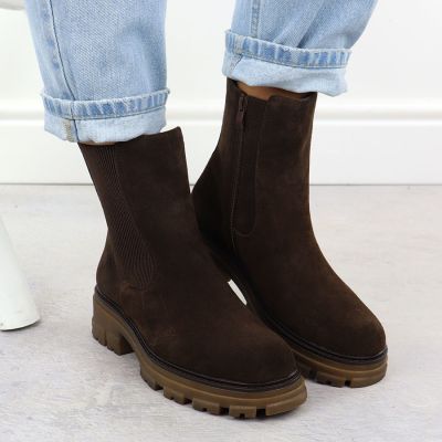 6. Brown Women’s Leather Chelsea Boots Sergio Leone TR25733-S