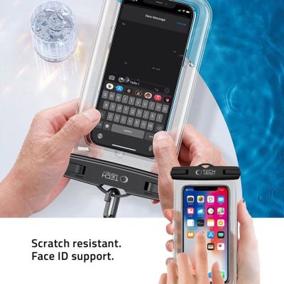2. Tech-Protect Waterproof Case UWC7 waterproof for devices up to 6.9" - black and orange