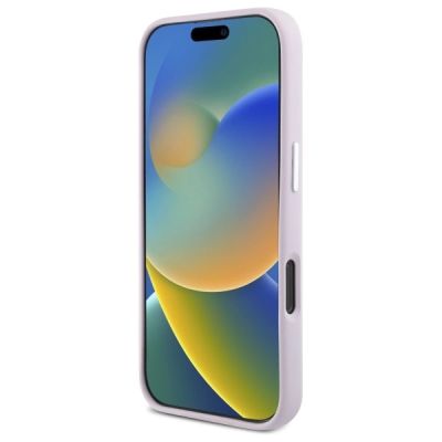 5. DKNY Liquid Silicone Small Metal Logo MagSafe iPhone 16 Pro Case - Pink