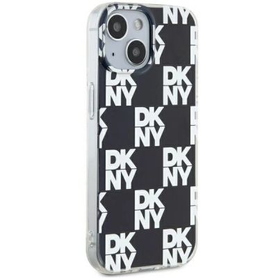 4. DKNY IML Checkered Mono Pattern case for iPhone 15 Plus / 14 Plus - black