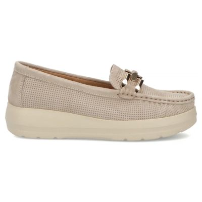 2. Beige leather wedge loafers Filippo DP7652