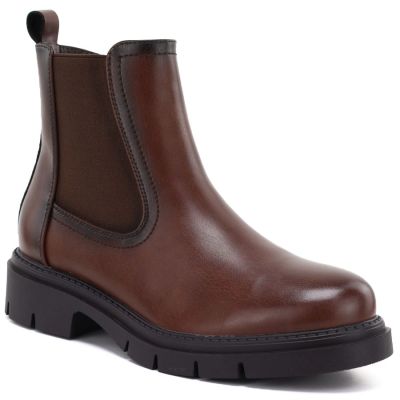 5. Women's brown leather ankle boots, Sergio Leone BT-01-S