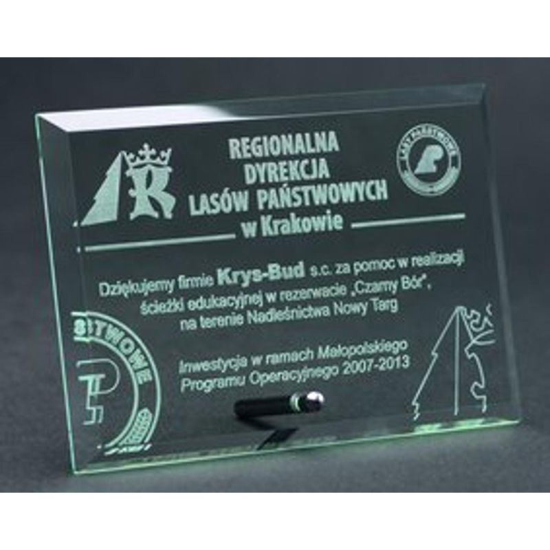 7. Engraved glass trophy