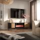 3. MERCI TV cabinet 180x40x53.5 black/artisan oak + fireplace