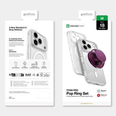 10. AmazingThing Titan Pro Pop Lens Case for iPhone 18 Pro Max with Camera Cover, Holder and Stand, MagSafe Compatible - Purple