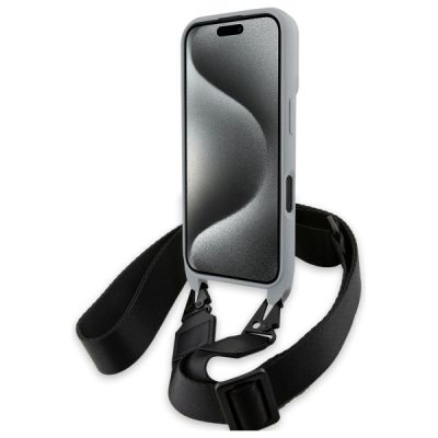 4. BMW M Edition Carbon Stripe & Strap iPhone 16 Case - Gray