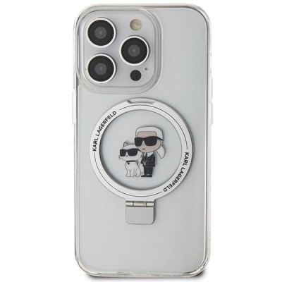 3. Karl Lagerfeld KLHMP15LHMRSKCH iPhone 15 Pro 6.1" white/white hardcase Ring Stand Karl&Choupette MagSafe