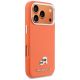 4. Karl Lagerfeld Karl & Choupette Head Pins Saffiano MagSafe Case for iPhone 17 Pro Max - Orange