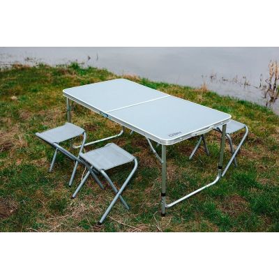 7. Camping set: table and 4 chairs, foldable into a suitcase