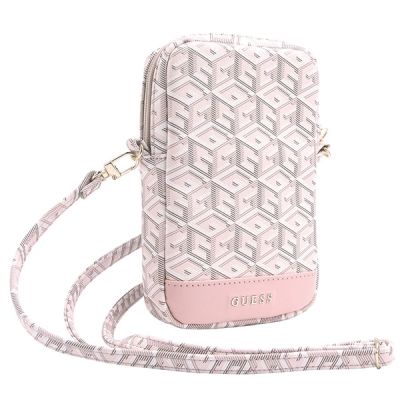 3. Guess Zip GCube Bottom Stripe phone bag - pink