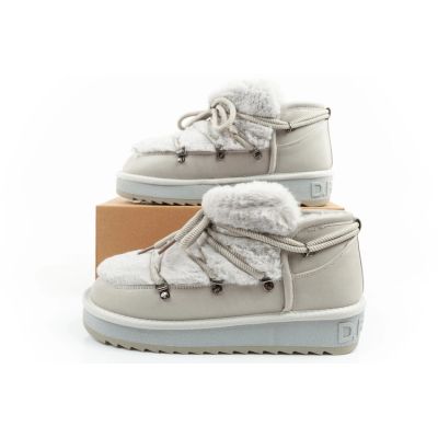 10. D.Franklin women's winter snow boots, fashionable fur lining, gray