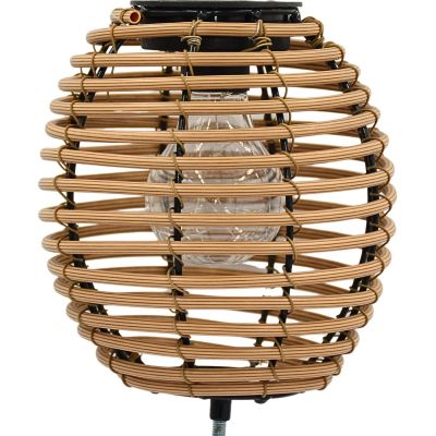 4. PROGARDEN BROWN RATTAN SOLAR BALL LAMP