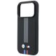 6. BMW M Quadrille Kevlar Anthracite & Tricolor Print Lines MagSafe Case for iPhone 17 Pro / 18 Pro - Black