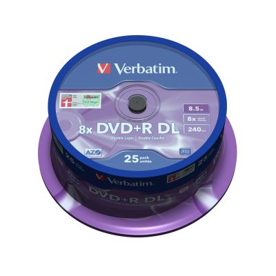 2. DVD Verbatim 43757 (8.5GB; 8x; 25pcs; Cake)
