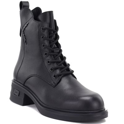 Vinceza 86444 Women’s Black Leather Ankle Boots