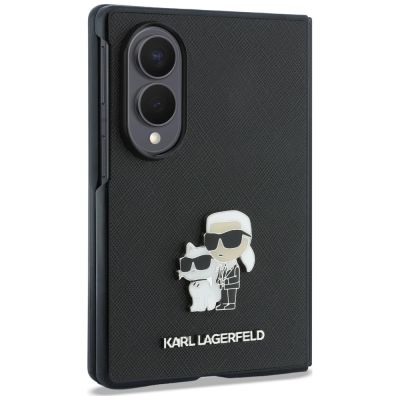 3. Karl Lagerfeld Saffiano Karl&Choupette Pin Case for Samsung Galaxy Z Fold 8 - Black