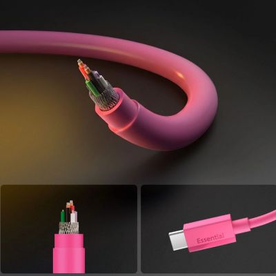 5. Spigen Essential EB6015CC USB-C Cable 60W 100 cm - Pink