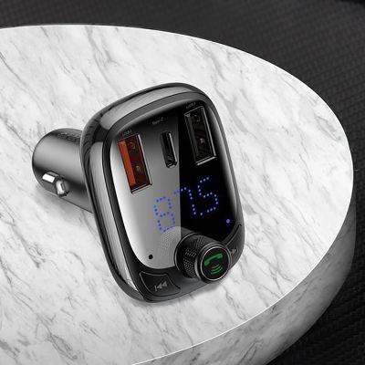8. Bluetooth transmitter / car charger Baseus S-13 (Overseas Edition) - black