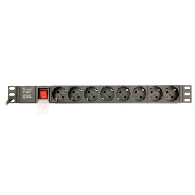 GEMBIRD 19-inch Rack Power Strip PDU EG-PDU-014 1U, 16 A, 8 x SCHUKO, 3 m Cable