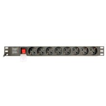 GEMBIRD 19-inch Rack Power Strip PDU EG-PDU-014 1U, 16 A, 8 x SCHUKO, 3 m Cable