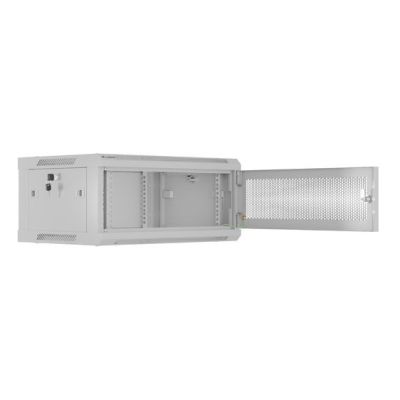 5. WALL-HUNG RACK CABINET 19" 4U 600X450 GRAY PERFORATED DOOR LANBERG (FLAT PACK)